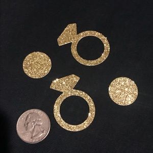 Ring and circle confetti in gold cardstock